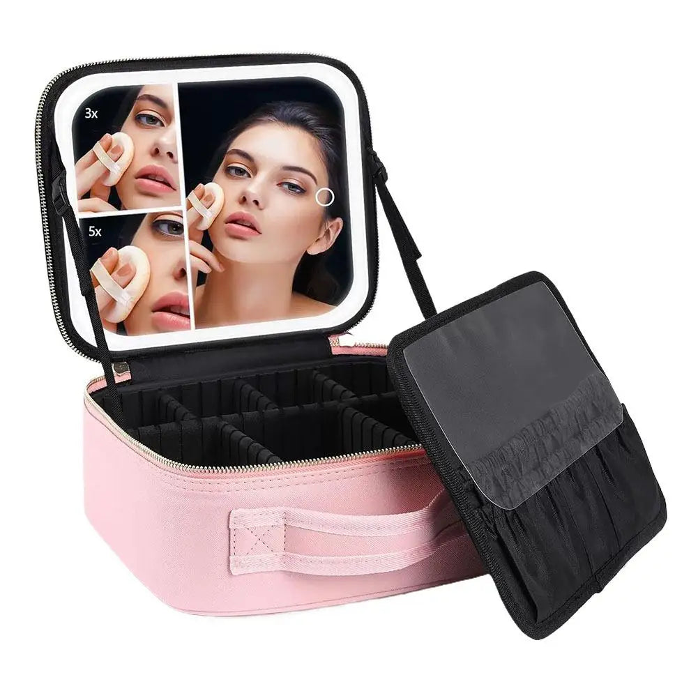 Portable Travel Makeup Bag With Smart LED