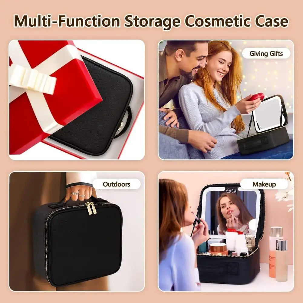 Portable Travel Makeup Bag With Smart LED
