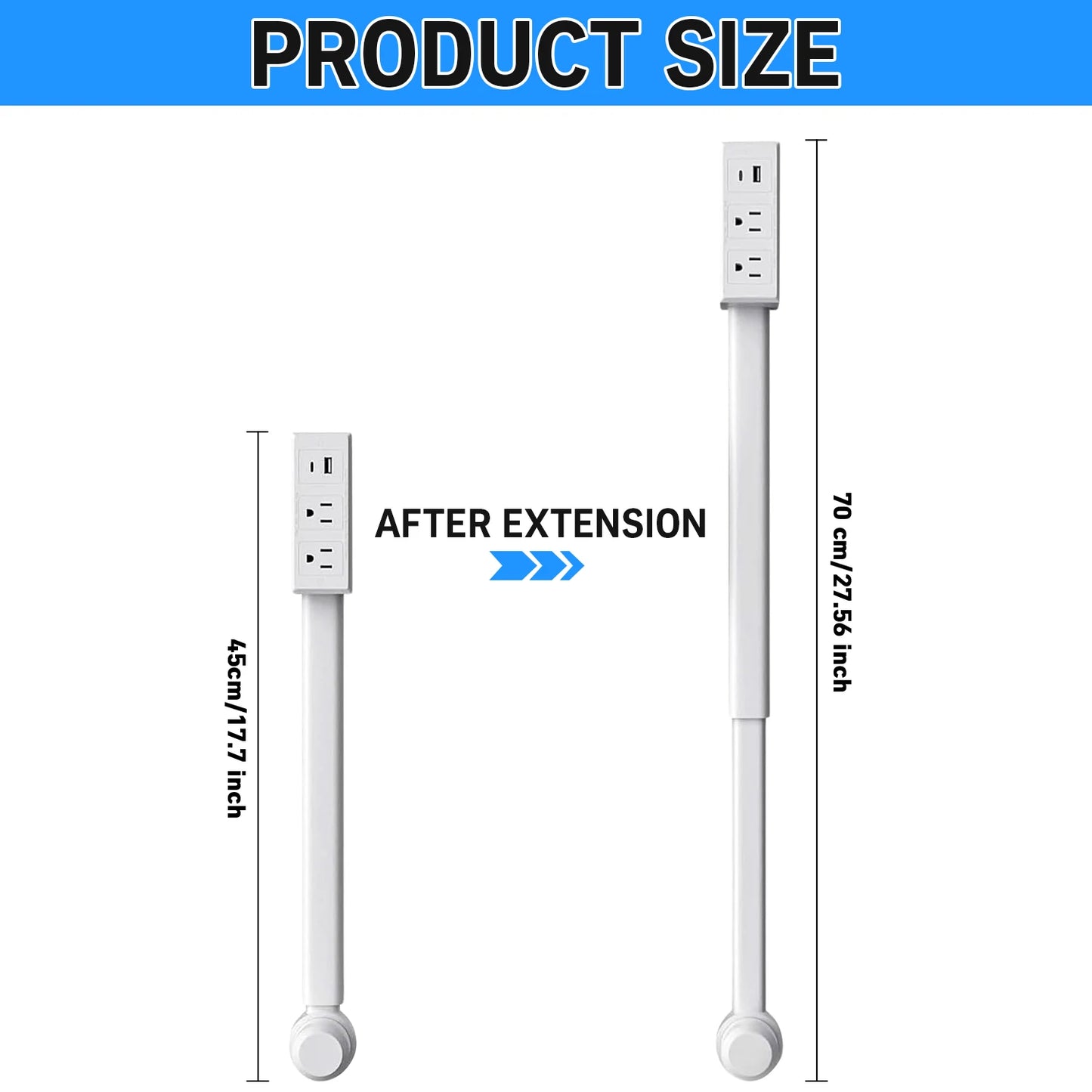 180° Electrical Outlet Extender Adjustable Length
