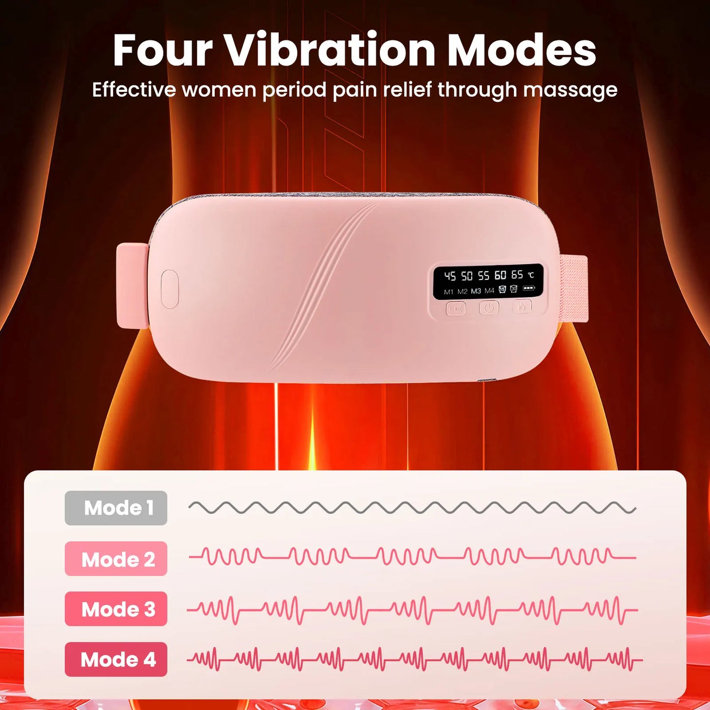 5 Modes Electric Heating Women Menstrual Heating Pad for for Cramps Period Relief