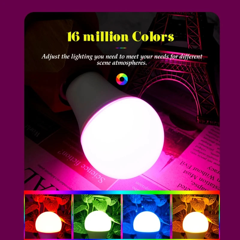 1-10pcs LED RGB Bulb Remote Control  Multicolor Lamps