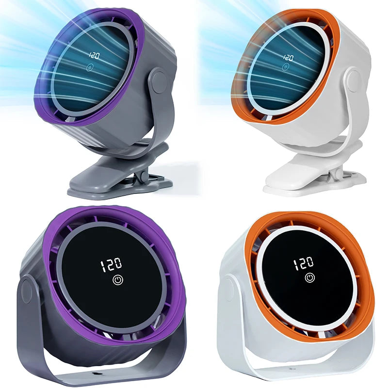 Portable Desktop Fan, Touch Screen 360° Adjustable