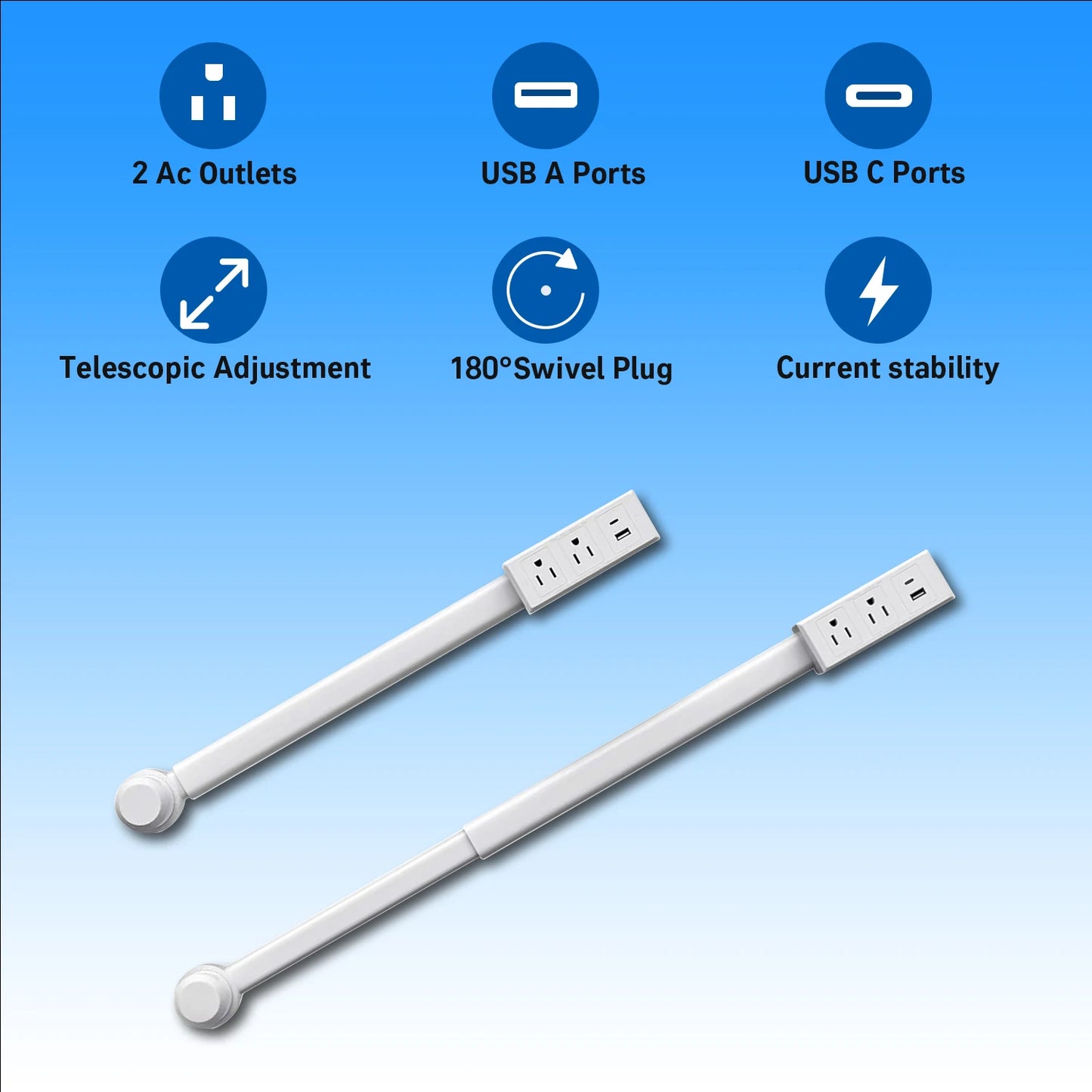 180° Electrical Outlet Extender Adjustable Length