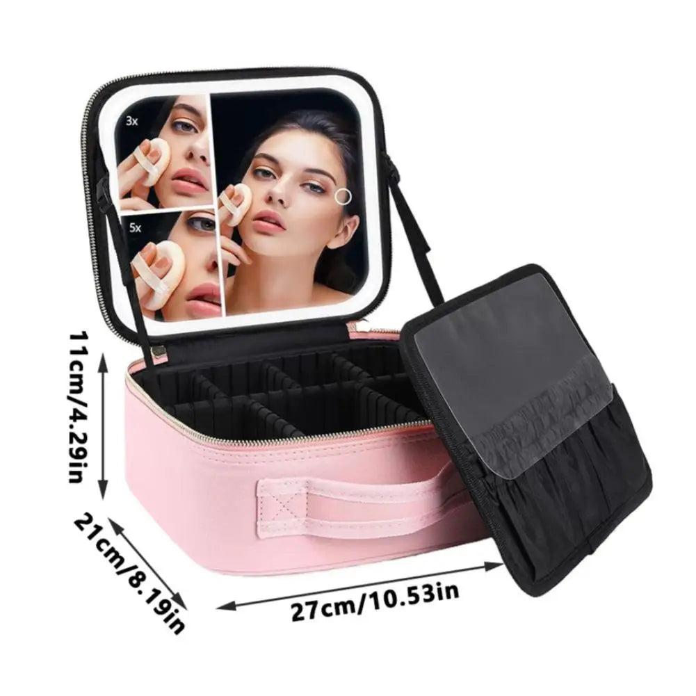 Portable Travel Makeup Bag With Smart LED