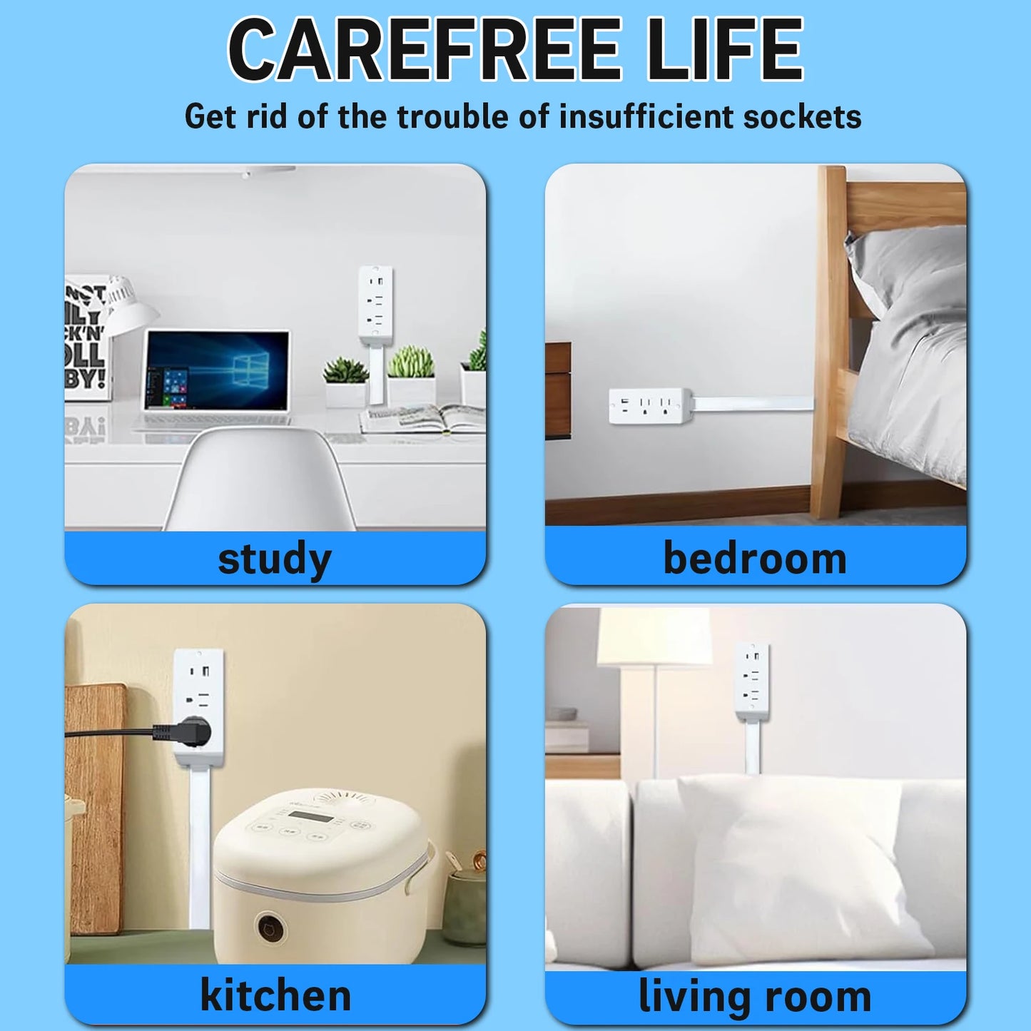 180° Electrical Outlet Extender Adjustable Length