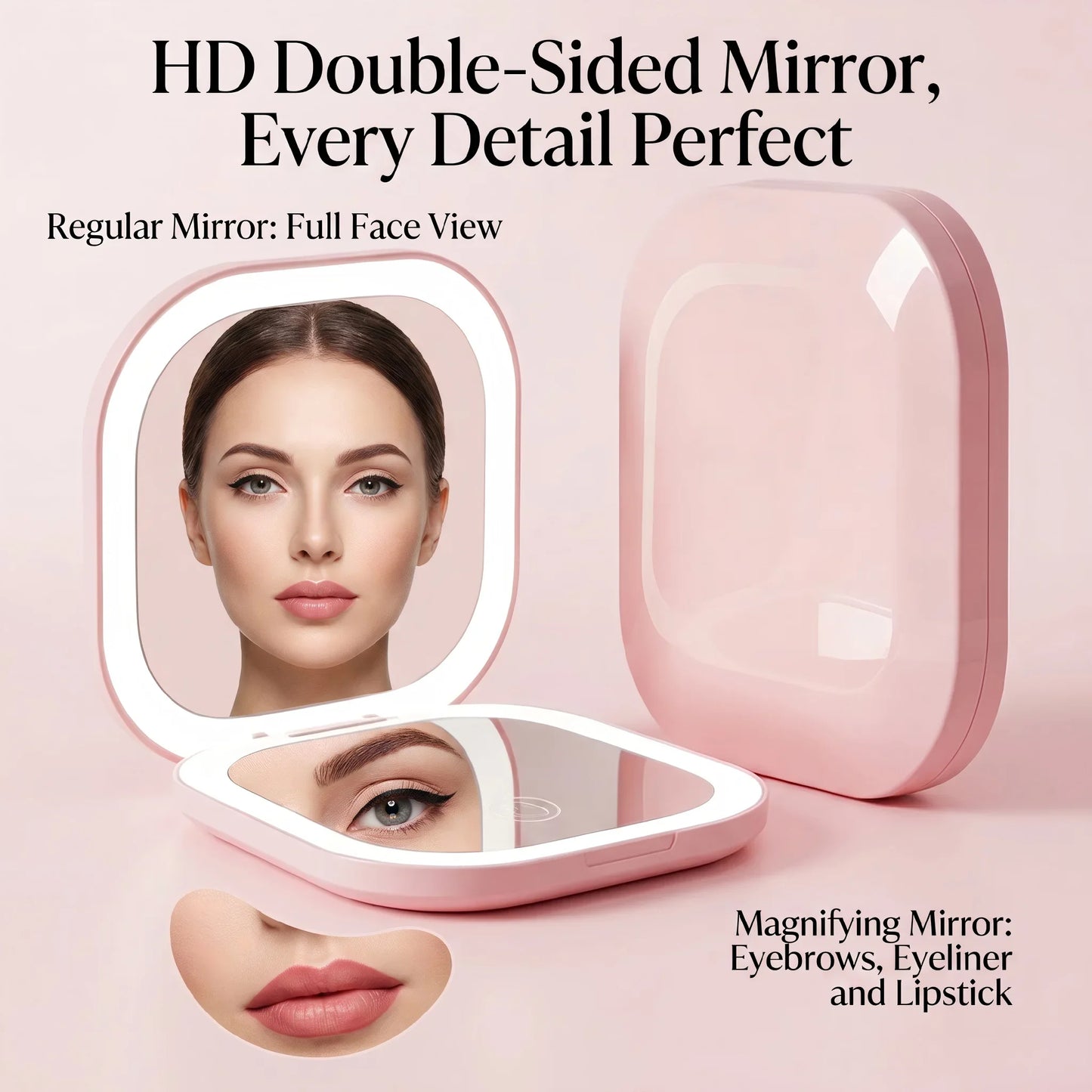 Portable LED Makeup Mirror USB Rechargeable