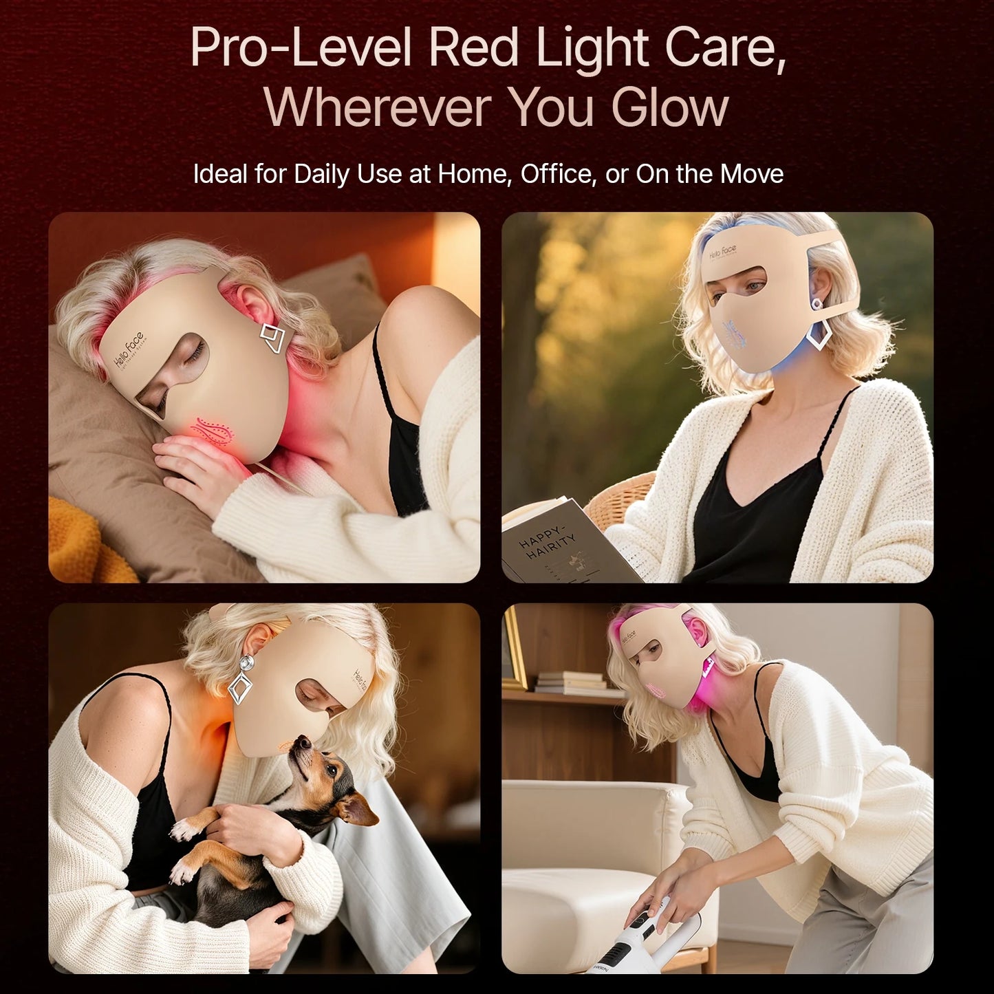 4D Light Mask Wavelengths Cordless LED Face Mask