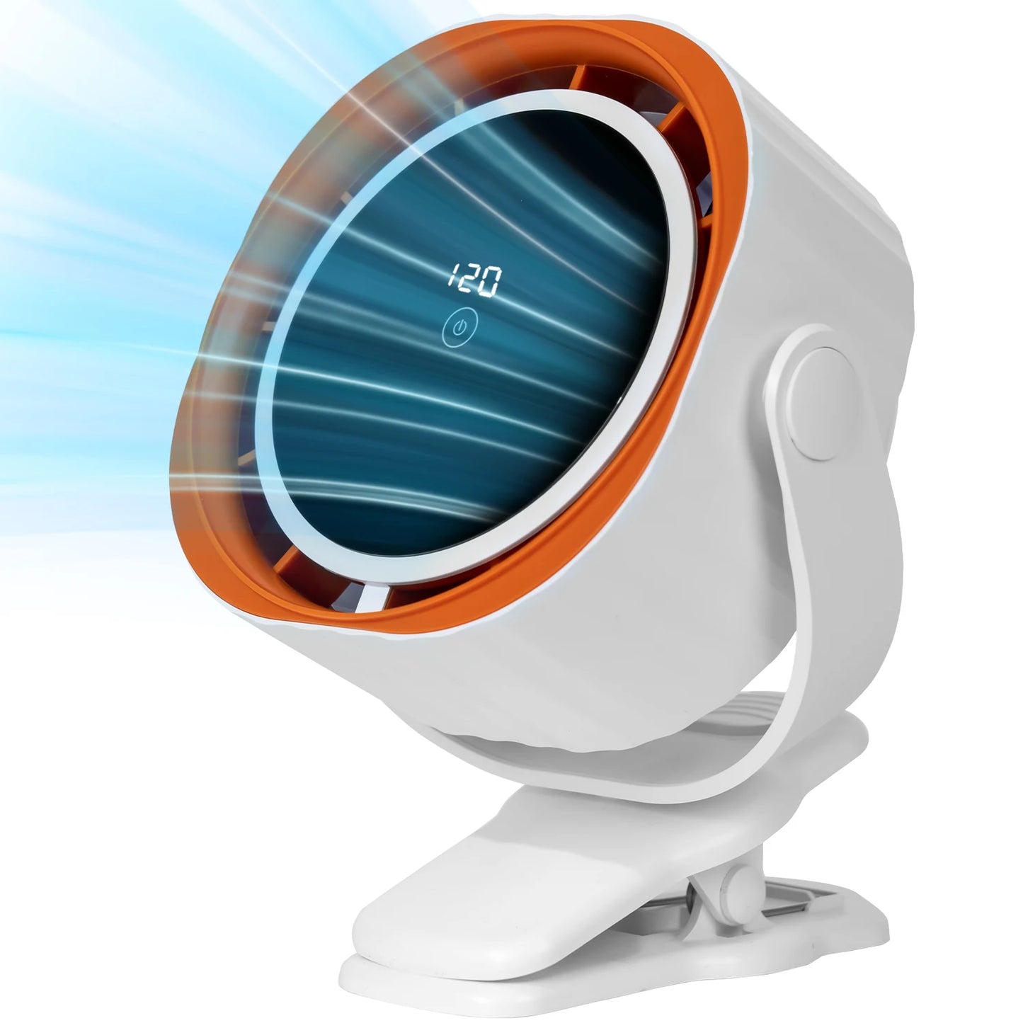 Portable Desktop Fan, Touch Screen 360° Adjustable