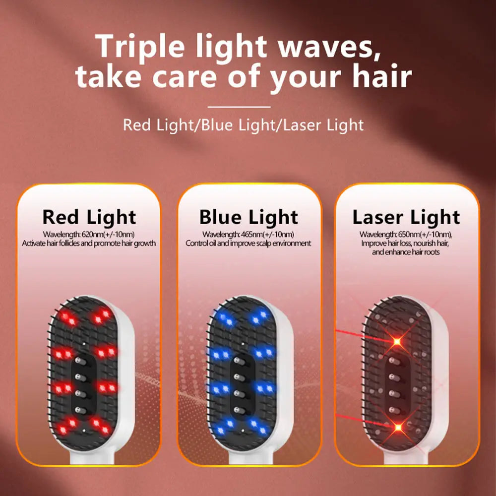 3 in 1 LED Red Blue Light Therapy Hair Growth Comb