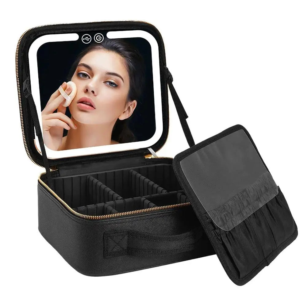 Portable Travel Makeup Bag With Smart LED