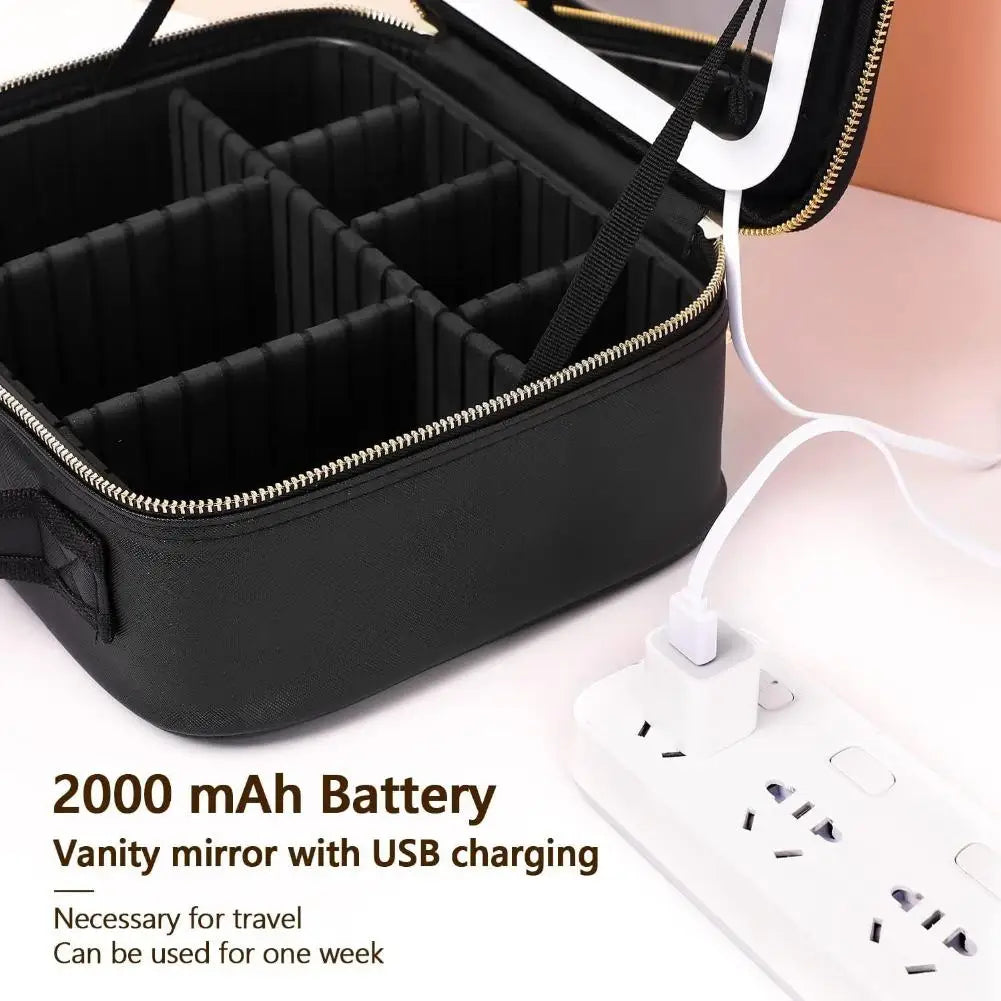 Portable Travel Makeup Bag With Smart LED