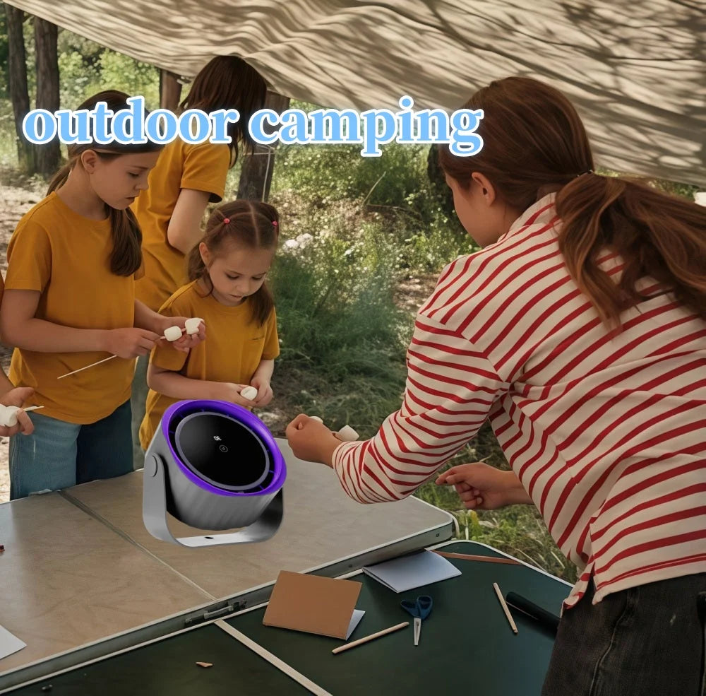 Portable Desktop Fan, Touch Screen 360° Adjustable