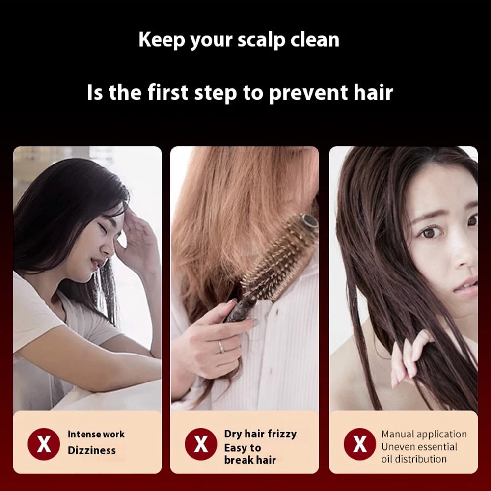 Red Light Massage Scalp Brush Anti Hair Loss Liquid Oil Applicator