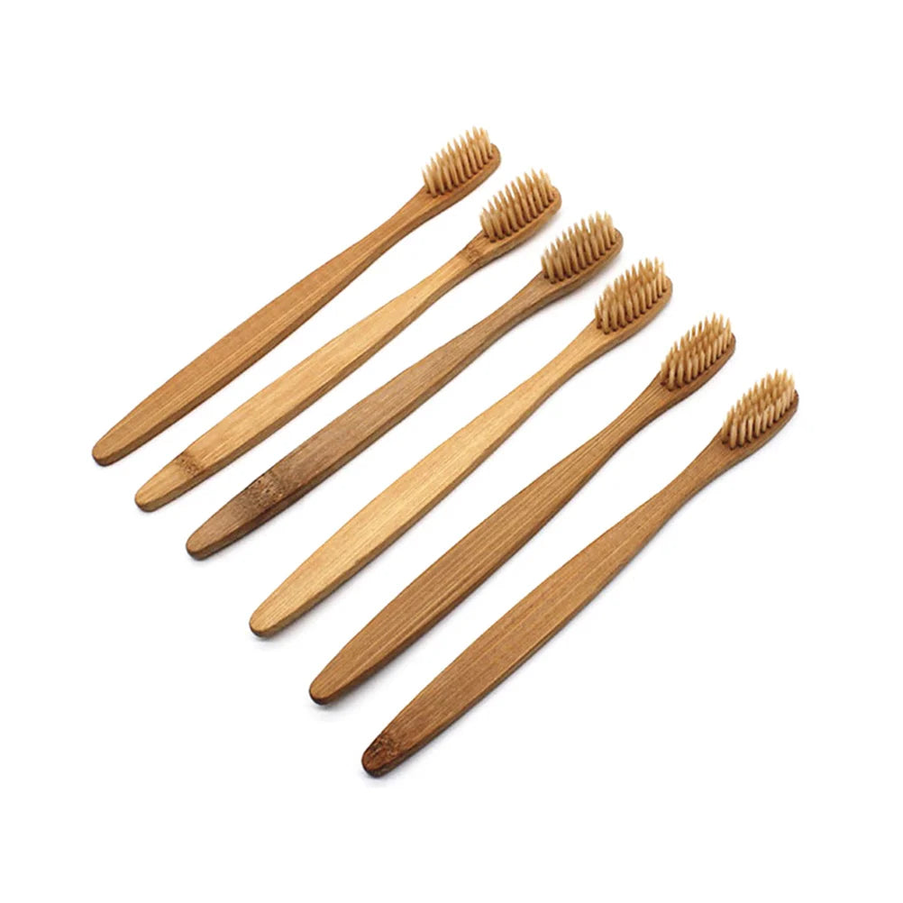 8pcs Bamboo Toothbrush Natural Wooden ECO Friendly Toothbrush