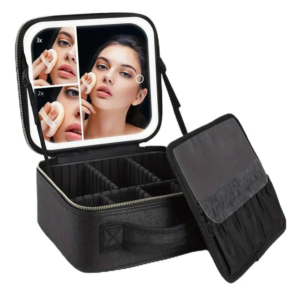 Portable Travel Makeup Bag With Smart LED