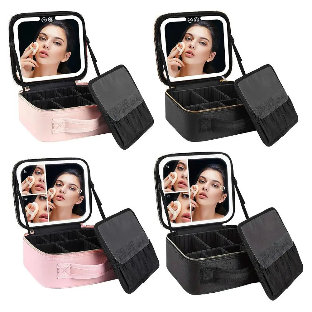 Portable Travel Makeup Bag With Smart LED