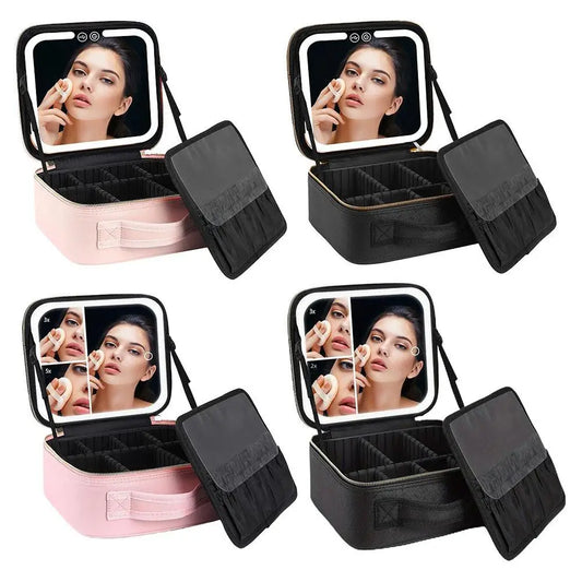 Portable Travel Makeup Bag With Smart LED