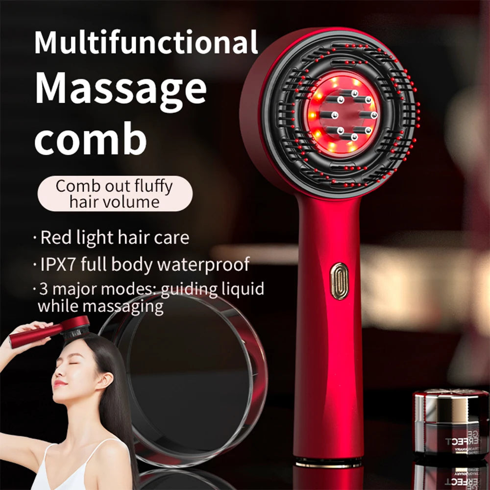 Red Light Massage Scalp Brush Anti Hair Loss Liquid Oil Applicator