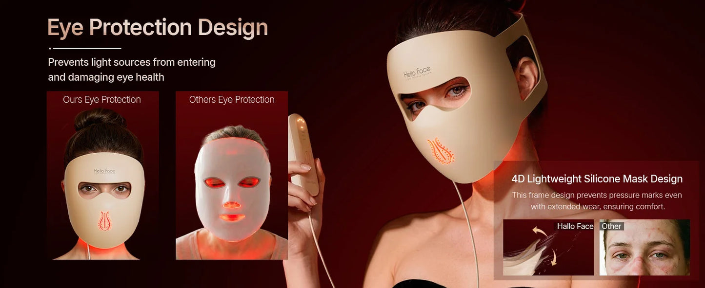 4D Light Mask Wavelengths Cordless LED Face Mask
