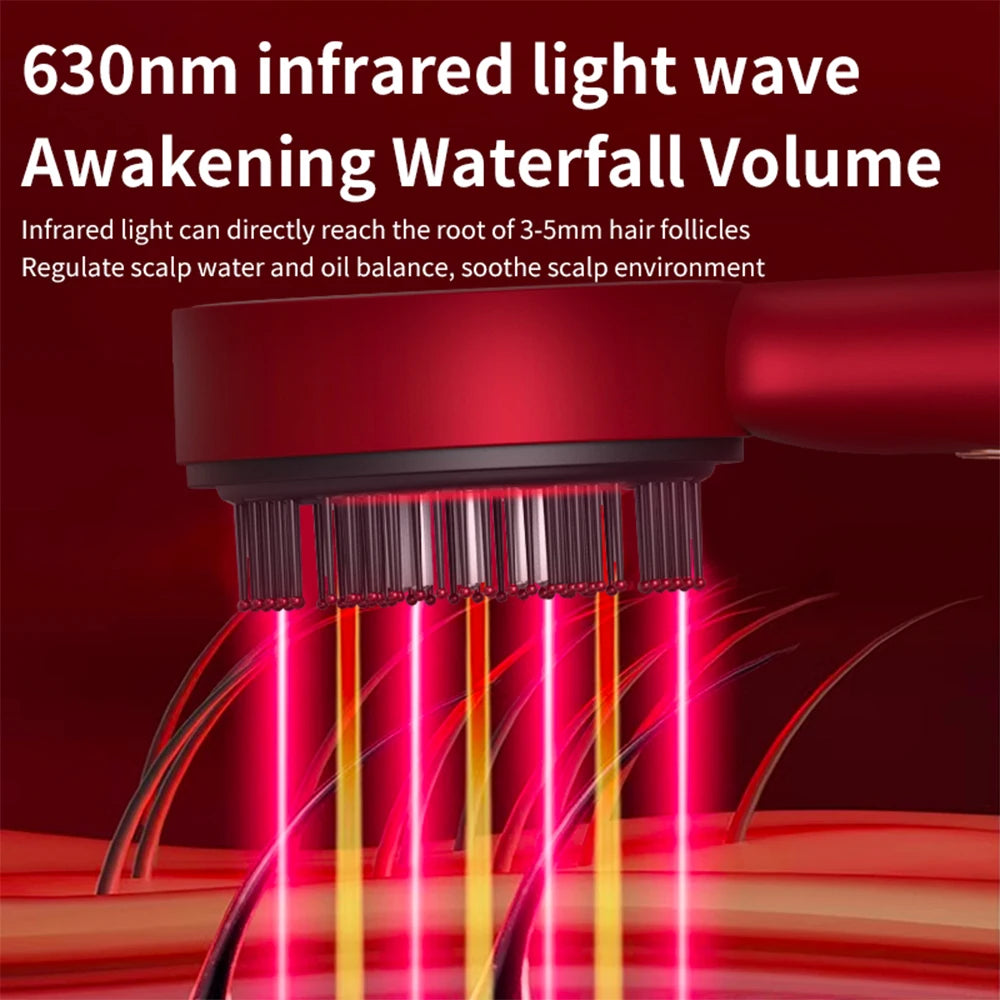 Red Light Massage Scalp Brush Anti Hair Loss Liquid Oil Applicator