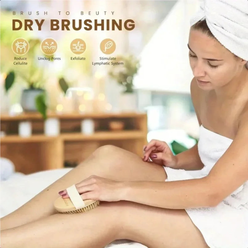 Dry Skin Body Brush Natural Bristle Dead Skin Remover