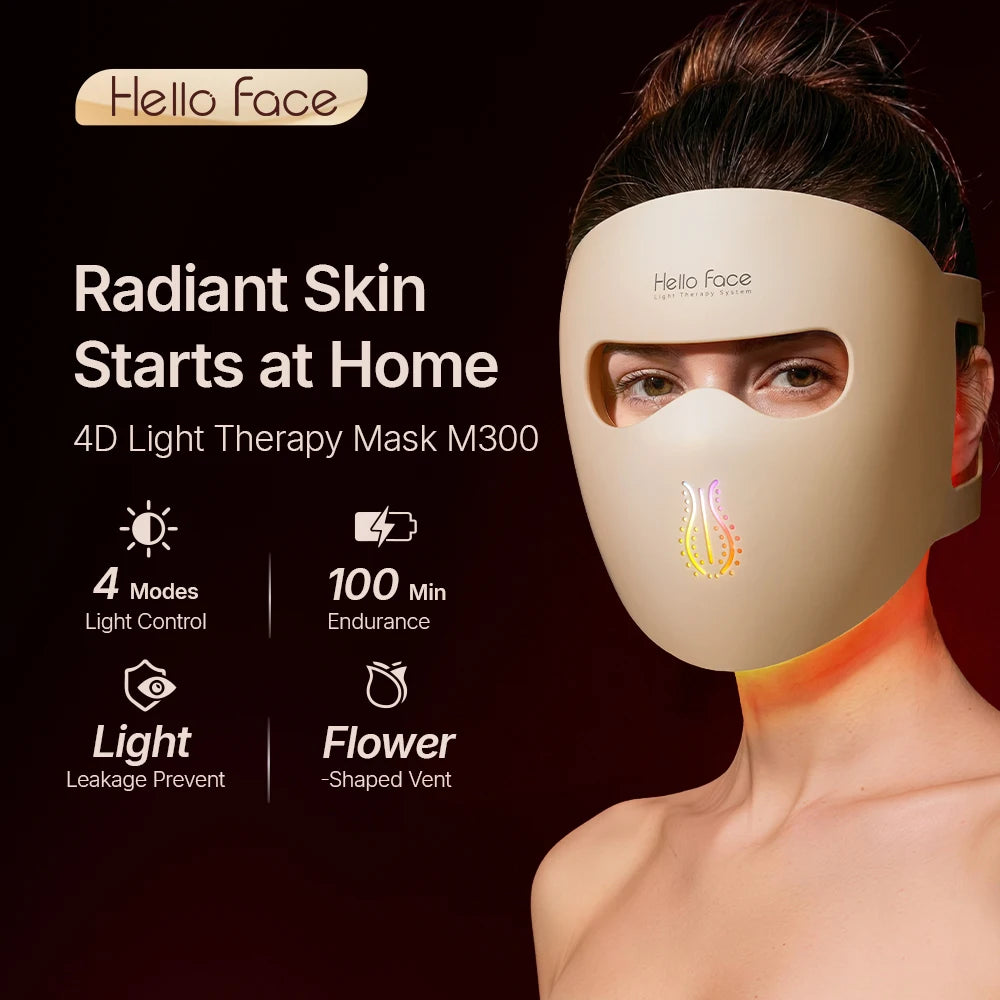 4D Light Mask Wavelengths Cordless LED Face Mask