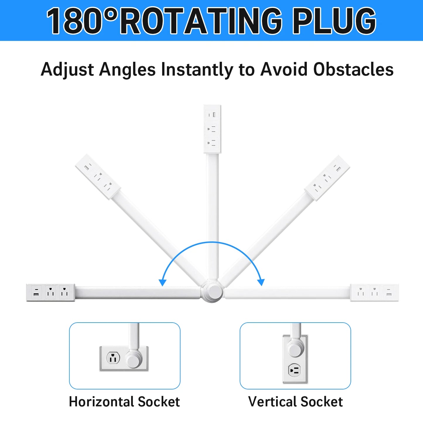 180° Electrical Outlet Extender Adjustable Length
