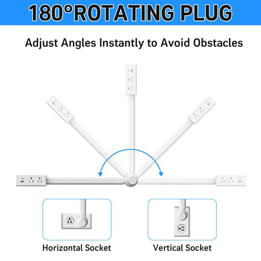 180° Electrical Outlet Extender Adjustable Length